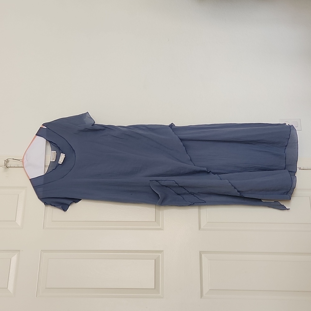 LINDA lundstrom tilley Endurables 2 Piece Blue Lightweight Cotton Blend Dress M